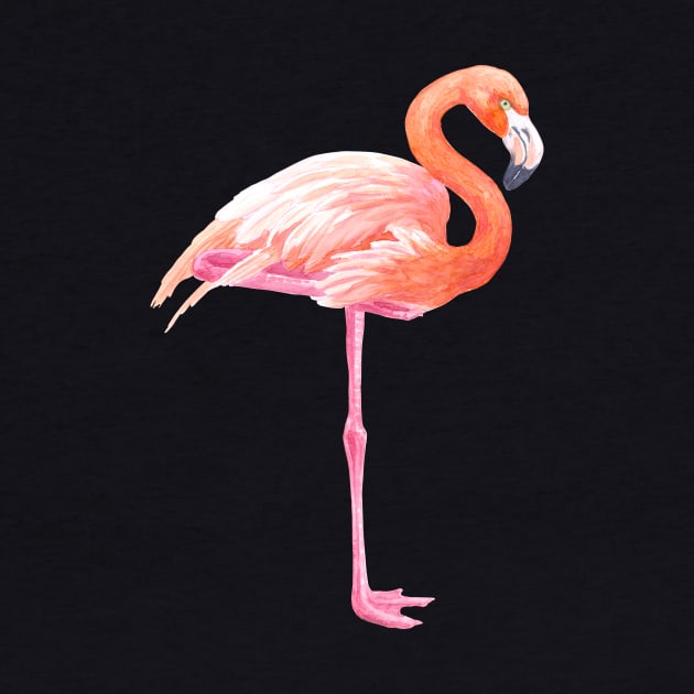 Flamingo watercolor by katerinamk